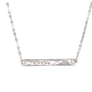 Wholesale-fashion engraved bar shape pendant necklace with letter stamp women wedding necklace for party gift