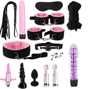 14pcs set bdsm Anal Vagina Vibrators for Women Dildo Vibrator Sex Bondage Fetish Kit Restraints Erotic Toys for Adults Couples J1122