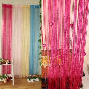 Crystal Pärlor Tassel Silk String Curtain Tassel Curtain Window Valance Door Divider Sheer Panel Curtain Dropshipping