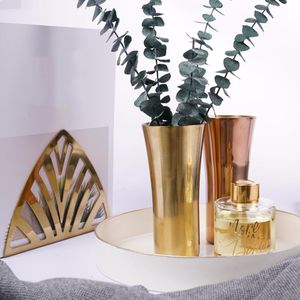 Nowoczesne Chic Sześciokąt Rose Gold Storage Słoiki Ołówek Uchwyt Ołówek Europejska Ze Stali Nierdzewnej Kwiatowy Maszyna Kwiatowy Wazon Metalowy Storage Jar Home Decor