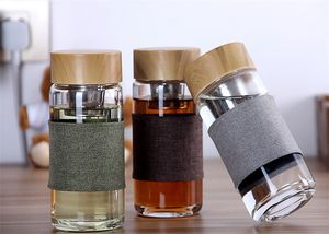 Estilo europeu 350 ML Garrafa De Água De Vidro Com Chá Infusor Coador de Viagem Resistente Ao Calor Carro Escritório Garrafas Beber Xícaras de Chá