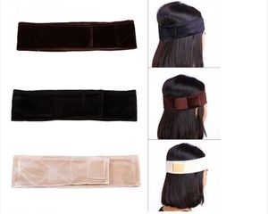 Moda dupla face lace girp banda de cabelo ajustável de veludo peruca garra faixa de cabelo headband wiggery headband