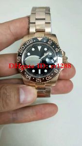 Lüks En Kaliteli İzle 40mm GMT 126715 126715CHNR Seramik İsviçre ETA 2836 Hareketi Otomatik Erkek Saatler Saatı