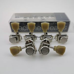 Selten 1 Set 3R+3L Nickel Locking String Vintage Deluxe Elektroflederalhäupter Tuner Gitarren -Tuning -Stifte