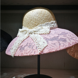 New Floppy Lace Hat Big Wide Brim Sun Hat Women Kentucky Derby Church Party Wedding Beach Hat