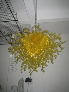 100% munblåst ce ul Borosilicate Murano Glass Dale Chihuly Art Yellow Glass Pendant Light Fitting
