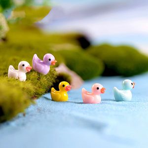 Paisajismo Acuario al por mayor-Mini Duck Miniature Fairy Garden Decoración Figuras de colores Cactus Suculento Sotter Accesorio Micro Paisaje Aquario Material de bricolaje