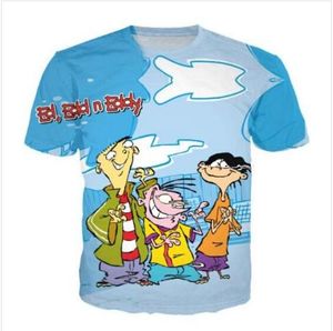Najnowszy Moda Mens / Womans 90's Cartoon Ed Edd N Eddy Summer Style Tees 3D Print Casual T-Shirt Tops Plus Size BB03