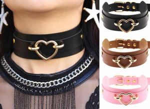 Pu Leather choker Heart Collar Bondage Goth Choker women belt necklace punk Trendy Rock Sexy Gothic jewelry GB355