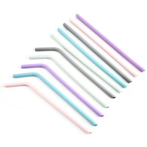 2021 New Arrival Reusable Drinking Straw eco-friendly Silicone Straw Set with Cleaning Brush for home party bar kitchen tools