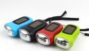Newest Mini Solar Power 3LED Flashlight Hand Crank Dynamo Camping lights Holiday Lights Christmas Xmas gift 2020