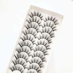 10 par ögonfransar 3D -fransar 23 stilar naturliga svart långa tjocka party ögon kosmetiska verktyg för damkvinnor