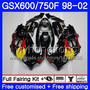 Corpo Para SUZUKI KATANA GSXF 600 750 GSXF750 98 99 00 01 02 292HM.28 GSX 750F 600F GSXF600 1998 1999 2000 2001 2002 luz vermelha amarela Carenagem