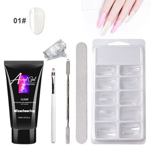 Nail Art Kits Extensão Degada Gel Manicure Paper Bandeja de Cristal Modelo Rápido Menos Crystals Glue Set Navio Livre 3Sets