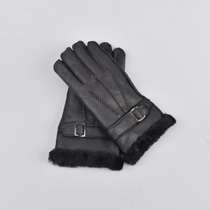 Fashion-Wool Genuine Leather Sheepskin Gloves Sheep Fur Mittens Elegant Warm Gloves
