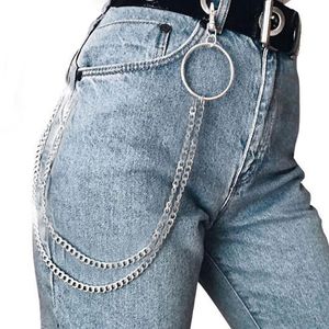 Metal Trousers Pant chain Wallet Belt Rock Punk Jeans Keychain Ends Lobster Silver Ring Clip Hip Hop