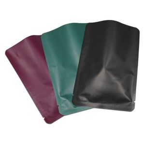 Varejo Matte Colorido Colorido Folha De Alumínio Embalado Saco Top Aberto Mylar Folha De Armazenamento Bolsas De Armazenamento Calor Vácuo Vácuo Food Package Bolsas De Café 2 Tamanhos