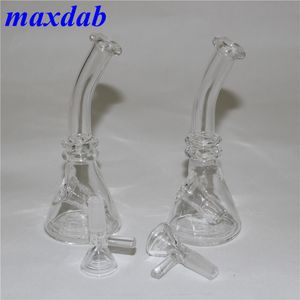 Bong Hookah Mini Bubbler Dab Rig Heady Glass Water Pipes Bongs 4,5 tum oljeriggar med 10 mm hanskål