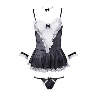 Cute Maid Costumes Sexy Women Lingerie Underwear Student Cosplay Uniform Erotic Transparent Lace Nightwear Babydoll