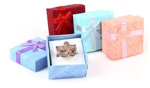 4 Different Color Jewelry Box Mostly For Earrings Ring Jewellery Packaging And Display 4x4x2.5CM Great Quality