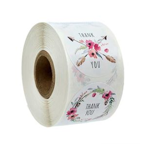 6 designs printed paper thank you labels stickers for different favours 500pcs round gift and crafts packing adhesive sticker