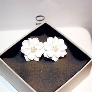 CX-Shirling New Fashion Camelia Fiore Orecchino Big Size White Rose Camelia Fiore Orecchini Donna Gioielli Bijoux Regalo elegante