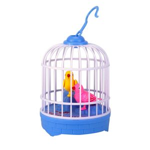 Mini voice control birdcage induction double bird electric bird simulation chirping Electronic Pet Toys