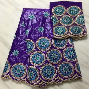 Ткань фиолетовый Bazin Riche Getzner 2021 Nouveau African Brode Brocade Jacquard Dubai Fabric7yard / Set L1601