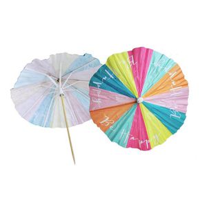 Cocktail plockar disponibla paraply tandpetare för drycker Parasol mellanmål Fruktplockar Födelsedag Bröllop Pool Party Supplies ZC1842