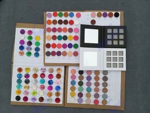 DIY EYSKADOW 9 HOLE VIT OCH SVART PAPPER PALETTE MOQ 10PCS One Färgkombinationsstöd 132 Färgglitter Matt Shimmer