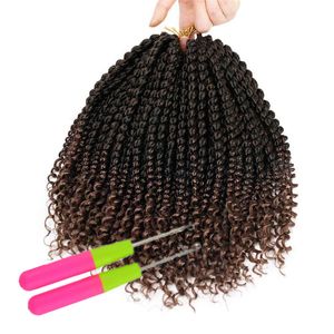 Spring FreeTress Hair With Water Weave Syntetisk Curly I Pre Twist 18Inch Gratis Tress Vattenvåg Hårlammer Ombre Passion Twist