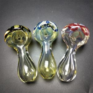 Colorful Glass Smoking Pipes Spoon for Oil Burner Bongs Hookahs Jamaican Style Tobacco Accessories