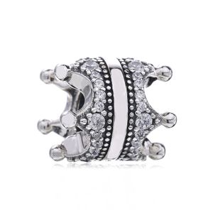 925 Sterling Silver Sparking Crown To Crown Charm Bead Fits European Pandora Jewelry Charm Bracelets