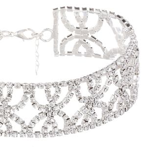 Wholesale- designer trendy luxury shining glittering unique rhinestone crystal collar choker statement necklace for woman night parties