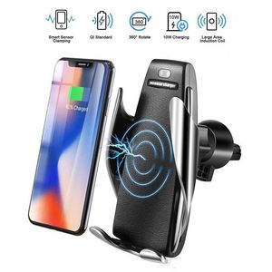 Wholesale wireless vent charger for sale - Group buy Automatic Sensor Car Wireless Charger car Mount Air Vent Intelligent Infrared Fast Wirless Charging Phone Holder s5 car Wireless Charger