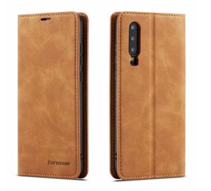 Forwenw Magnetic Leather Wallet Cases Bumper With Card Slot Flip Magnet Cover för iPhone14 11 12 13Pro Max XS Samsung S10 Huawei P20