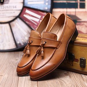 로퍼 남자 드레스 신발 가죽 술 신발 남성 신랑 신발 패션 scarpe 오모 eleganti sepatu pria sapato 사회 masculino CALZADO 아저씨