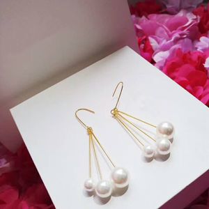 Fashion-Top quality designer women earrings brass earrings with pearl Dangle party Jewelry