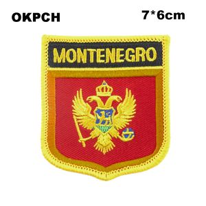 Montenegro-Flagge, Stickerei, zum Aufbügeln, Stickerei, Aufnäher, Abzeichen für Kleidung, PT0004-S