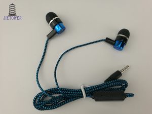 gemeenschappelijke goedkope serpentine Weave gevlochten kabel headset koptelefoon koptelefoon oorschelp directe verkoop door fabrikanten blauw groen cp-13 500 stks