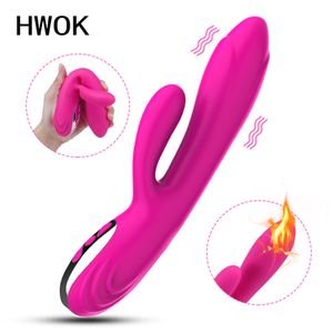 Uppvärmning Dildo kanin vibratorer för kvinnor kvinnliga masturbator Erotiska sexleksaker för vuxna Vagina Massager Intima varor Stimulator MX191220