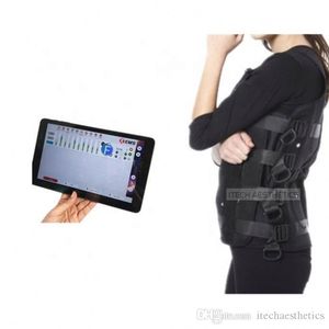 Vollständiger Satz Bauchmuskelstimulator Tens EMS-Gerät Ems Wireless mit Tablet + Powerbox + Trainingsanzug + Unterwäsche