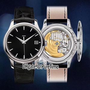 ZF Calatrava 5227G-010 ETA PP324SC Orologio da uomo automatico Cassa in acciaio Quadrante nero Indicatori a bastoncino Pelle nera Best Edition Puretime (Scatola gratuita)