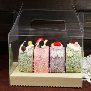 Коробка пирожного PVC, пластичная коробка торта крена, коробка подарка праздника, handmade пакет выпечки, простое возникновение и удобная польза