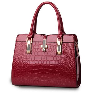 HBP Totes Bag Vintage PU Leather Handbags Purses Women Alligator ShoulderBags Handbag Purse Winered