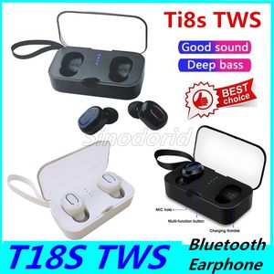 Ti8s Bluetooth-Kopfhörer 5.0 Mini TWS Drahtlose Kopfhörer Drahtlose Hifi-Stereo-T18s-Headsets Kopfhörer Sport-Ohrhörer Telefonmikrofon