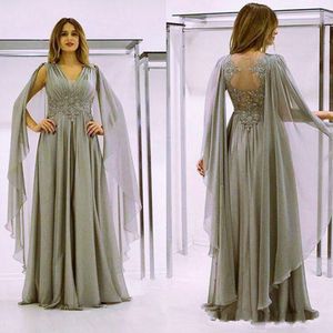 2020 Elegant Mother Of The Bride Dresses Arabic Dubai Floor Length Chiffon Forma Party Gowns Caftan Groom Mom African Wedding Guest Dress