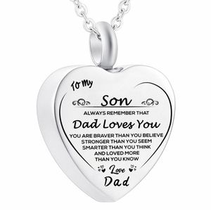 Stainless Steel Cremation Urn Pendant for Ashes for Dad Keepsake Necklace Jewelry& Fill Kit Dad Love Son and Daughter