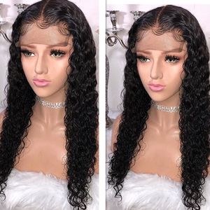 Diva1 Curly Wig 360 Lace Frontal Wig Pre Plocked With Baby Hair Brazilian Deep Part 13x6 Lace Front Human Hair Wigs 130% Täthet