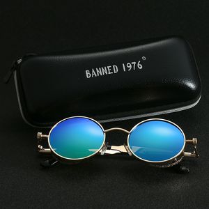 Occhiali da sole Steampunk punk polarizzati HD rotondi in metallo retrò per donna uomo, occhiali da sole vintage oculos de sol feminino masculino